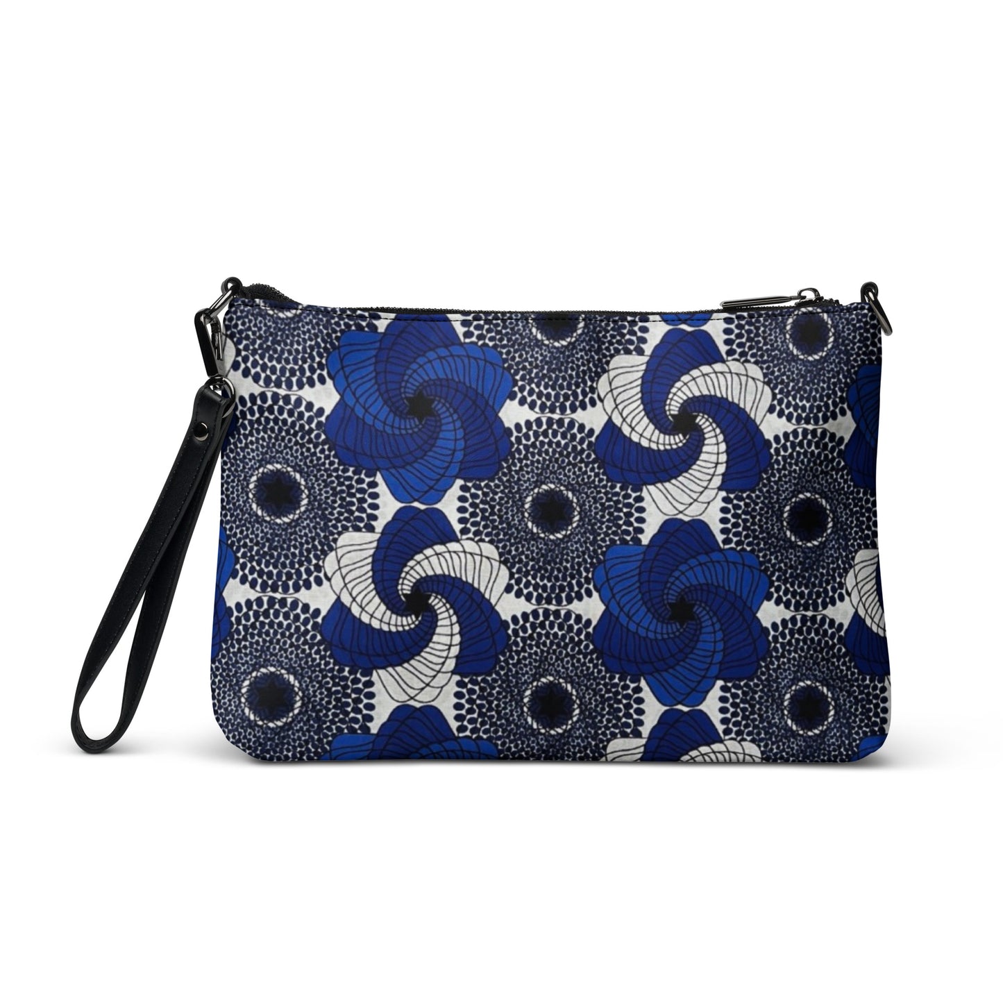 Blue White Black Mandela Ankara Crossbody Bag