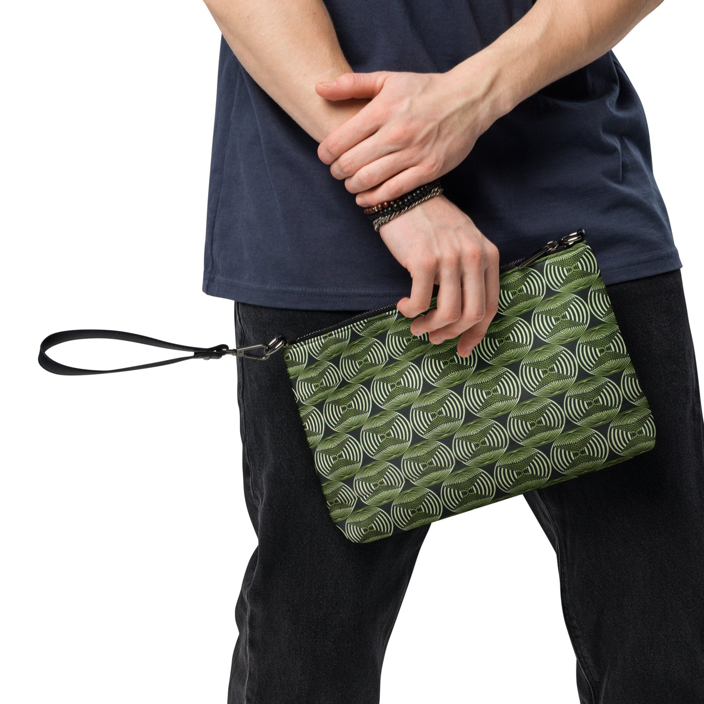 Bottle Green Abstract Ankara Crossbody Bag