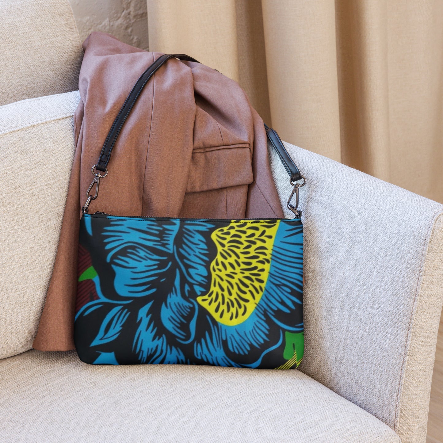 Bright Floral Ankara Crossbody Bag