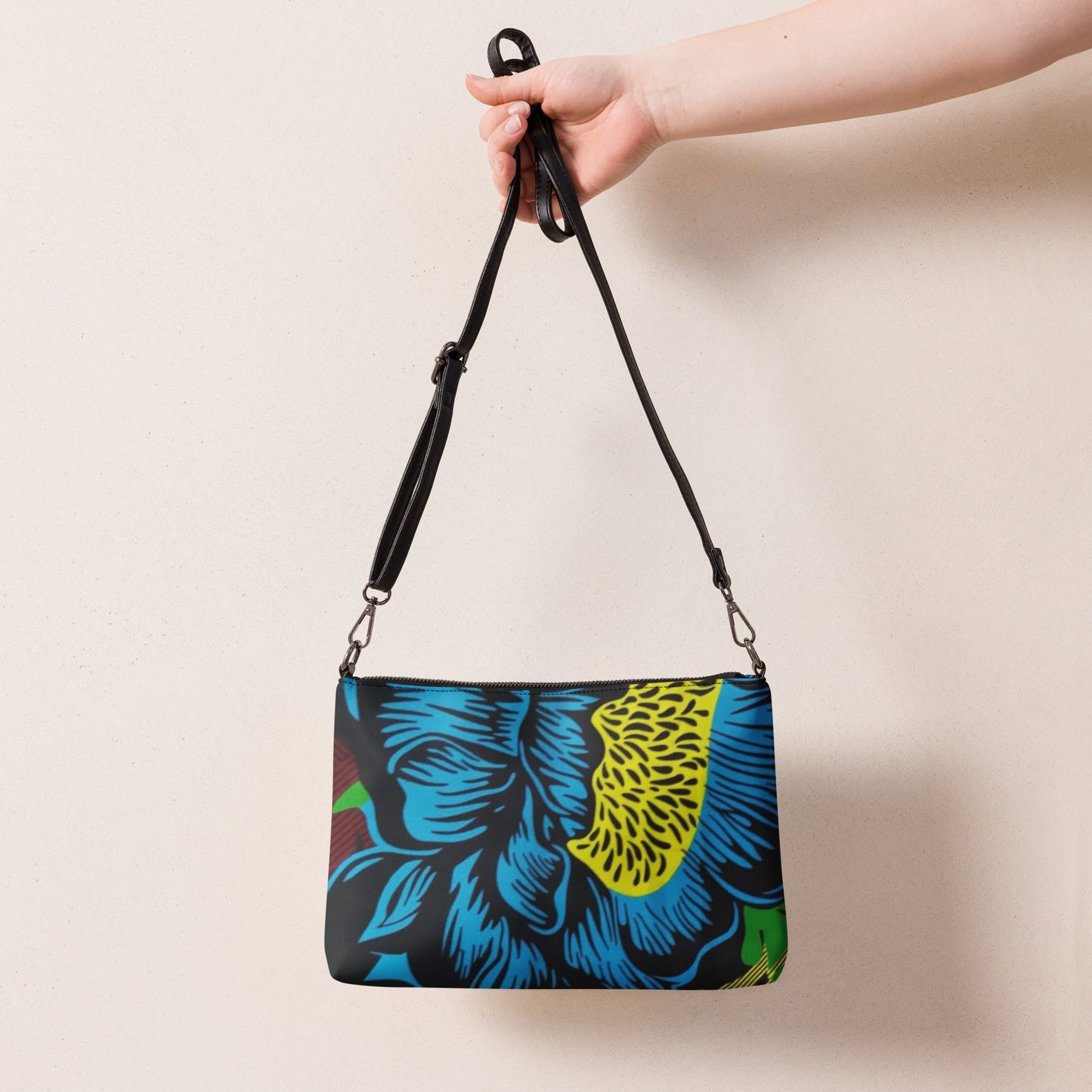 Bright Floral Ankara Crossbody Bag