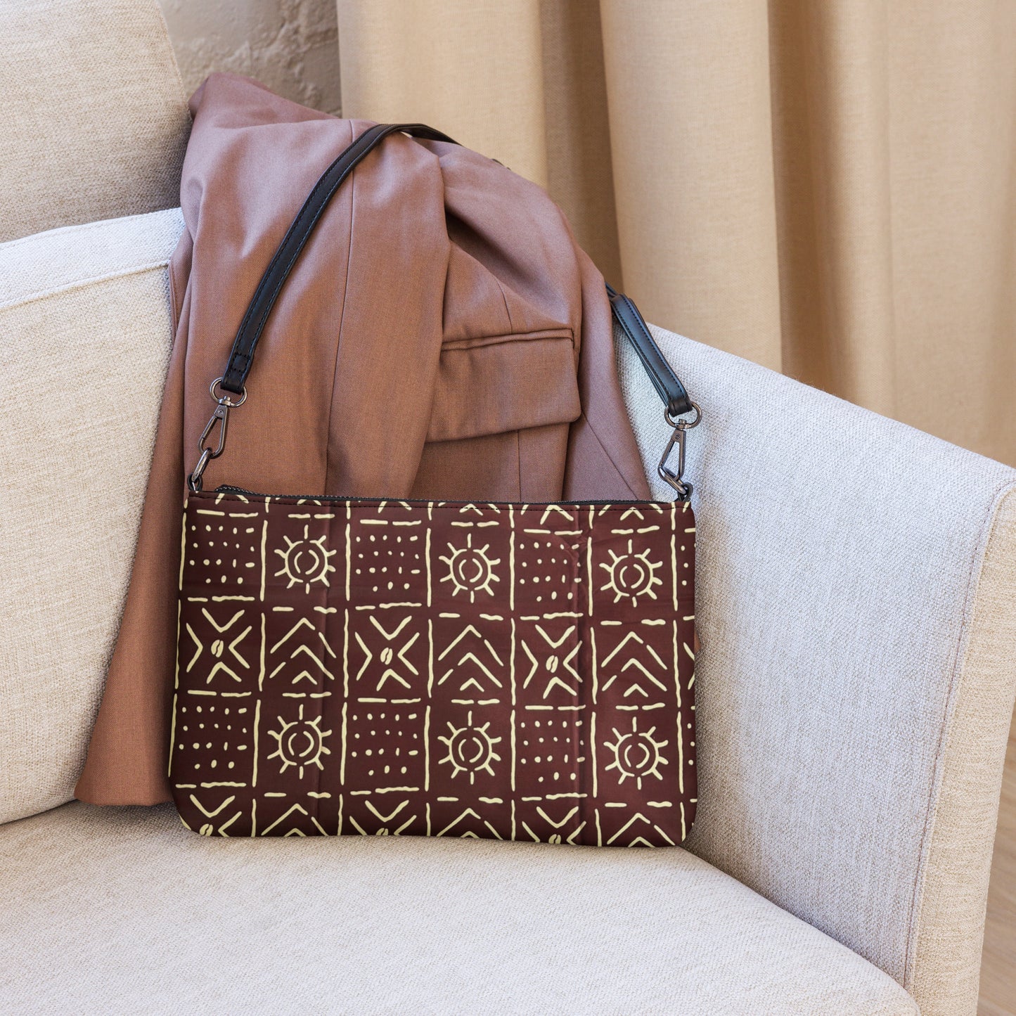 Brown Bogolanfini Crossbody Bag