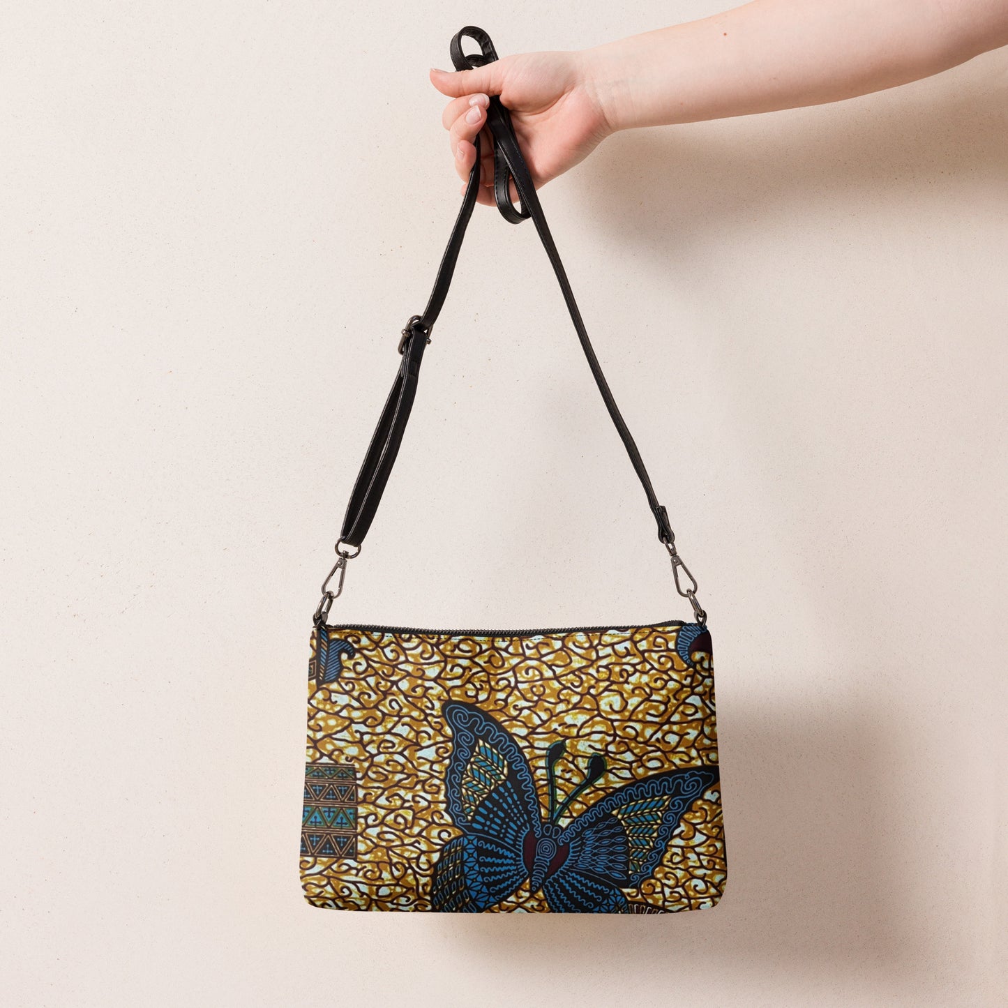 Butterfly Brown Ankara Crossbody Bag