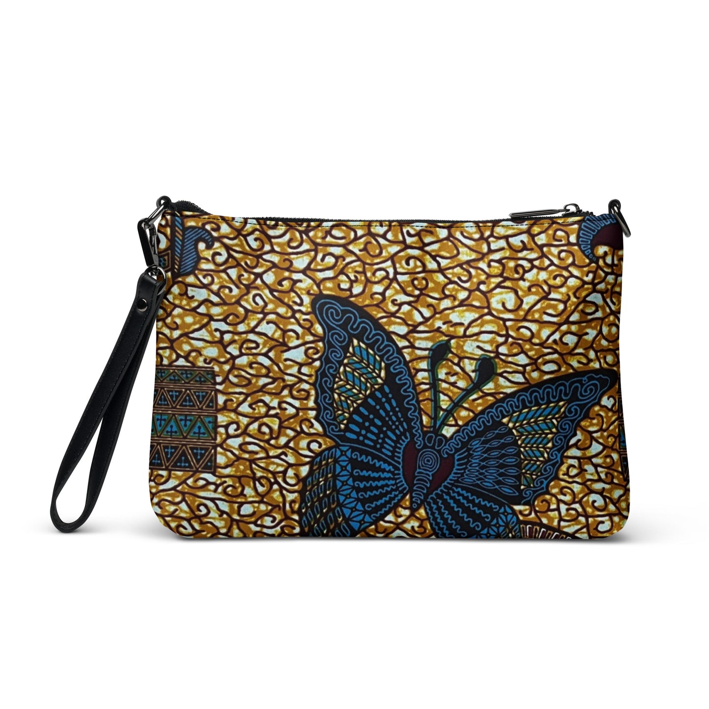 Butterfly Brown Ankara Crossbody Bag