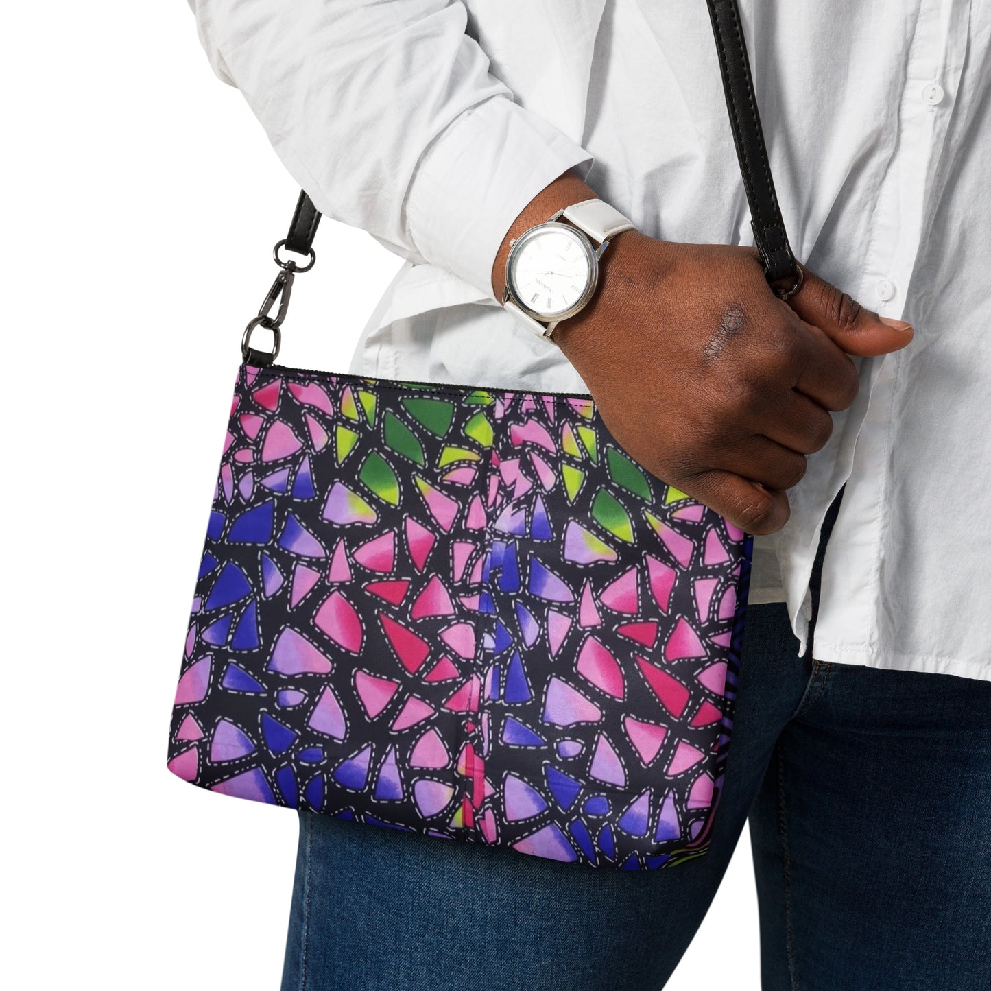 Colourful Shapes Ankara Crossbody Bag