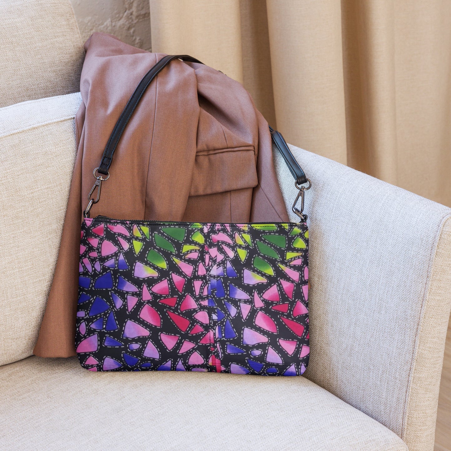 Colourful Shapes Ankara Crossbody Bag