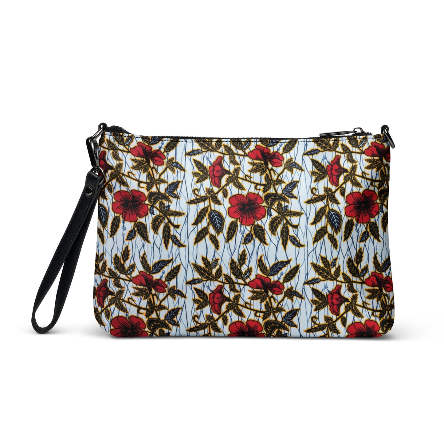 Hibiscus & Leaves Ankara Crossbody Bag