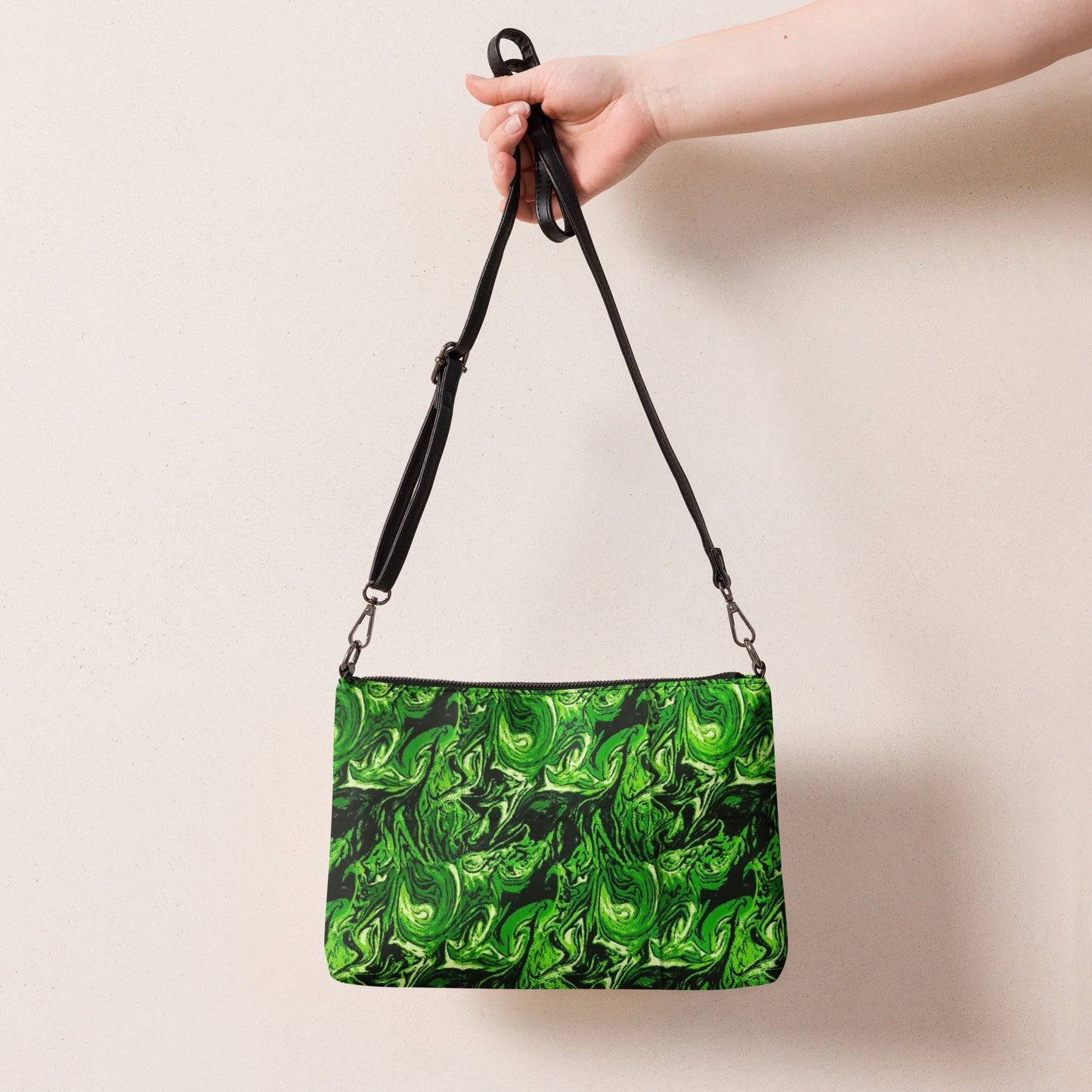 Green Abstract Ankara Crossbody Bag