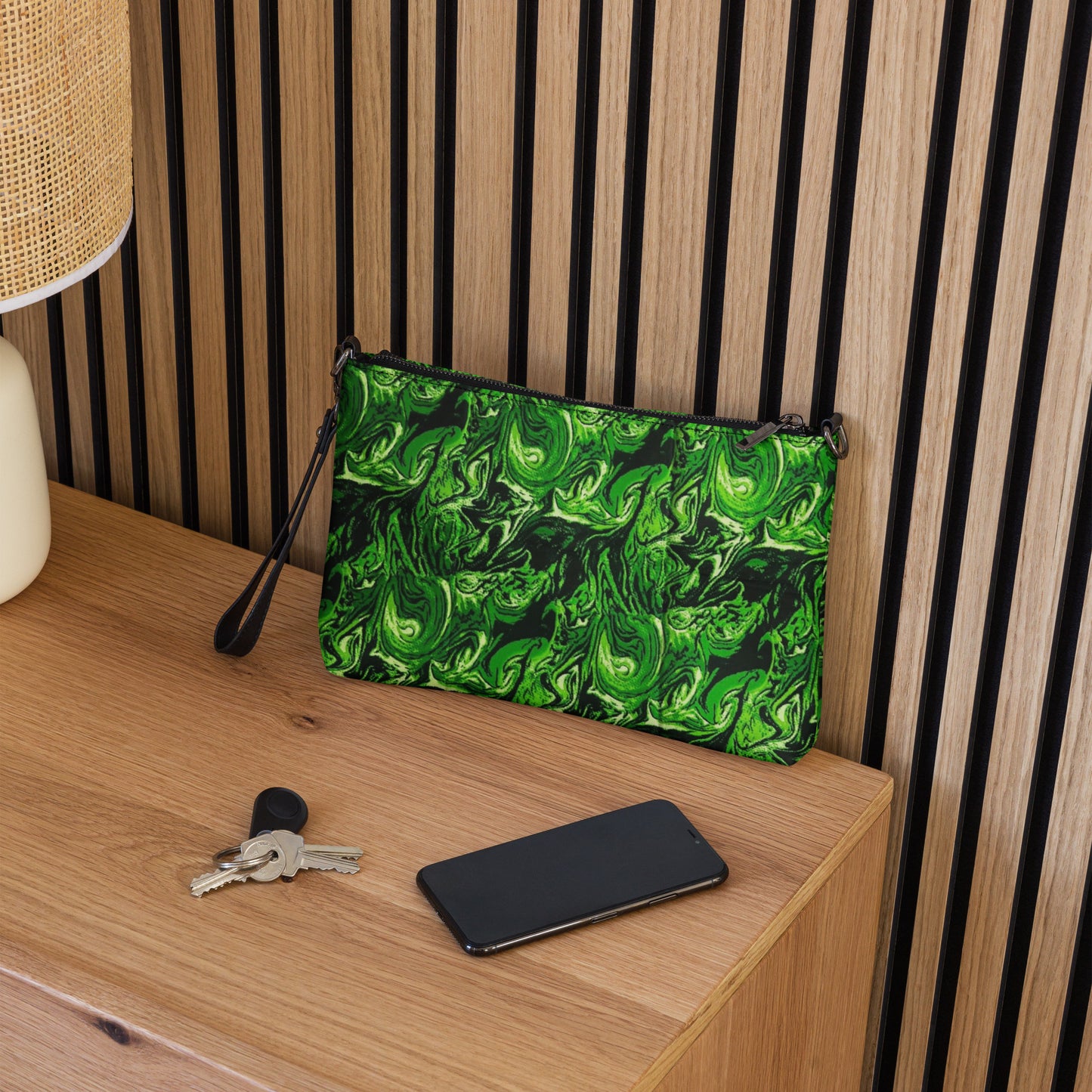 Green Abstract Ankara Crossbody Bag