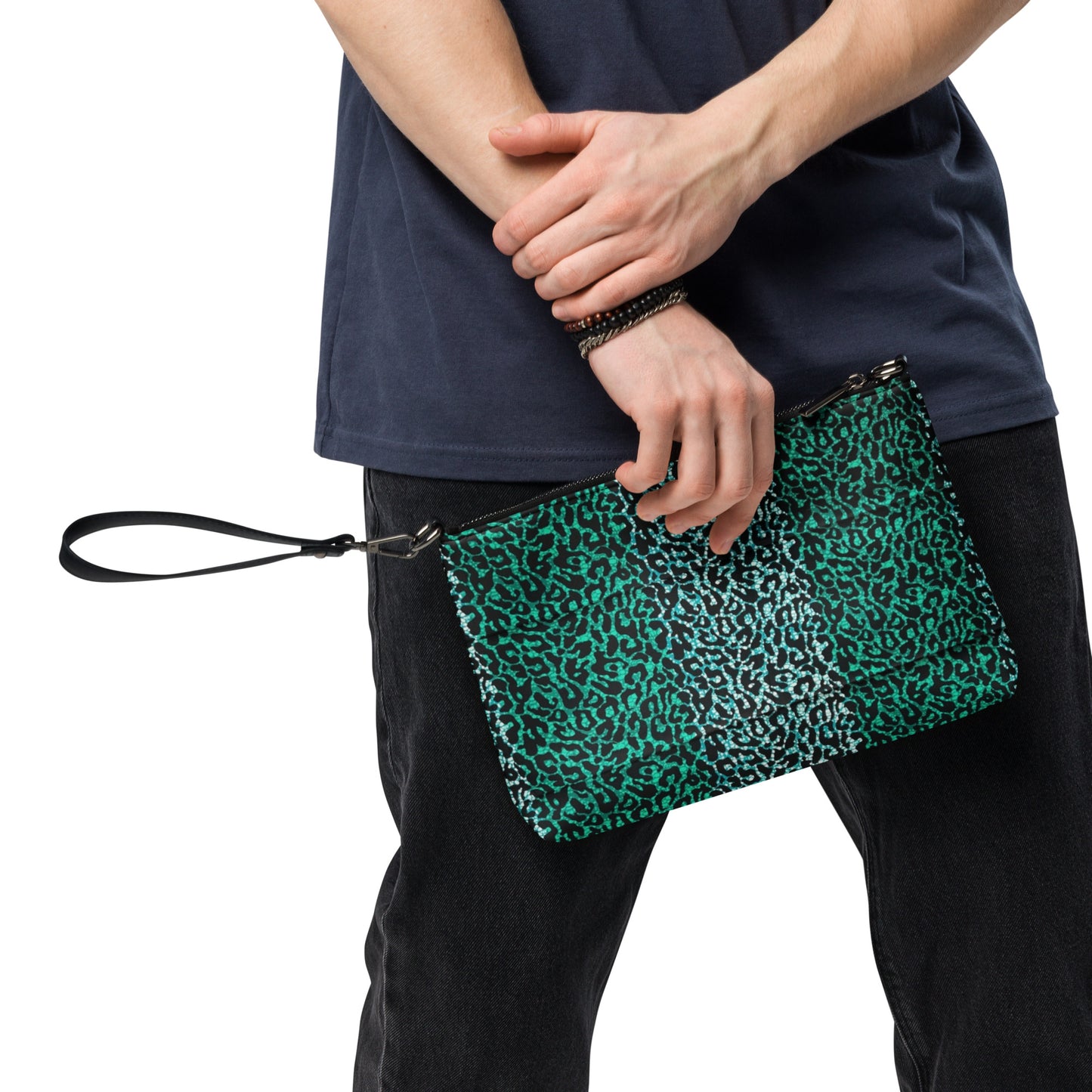 Green Leopard Ankara Crossbody Bag