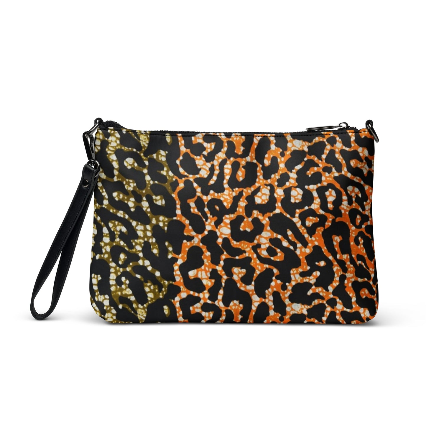 Green Orange Leopard Ankara Crossbody Bag