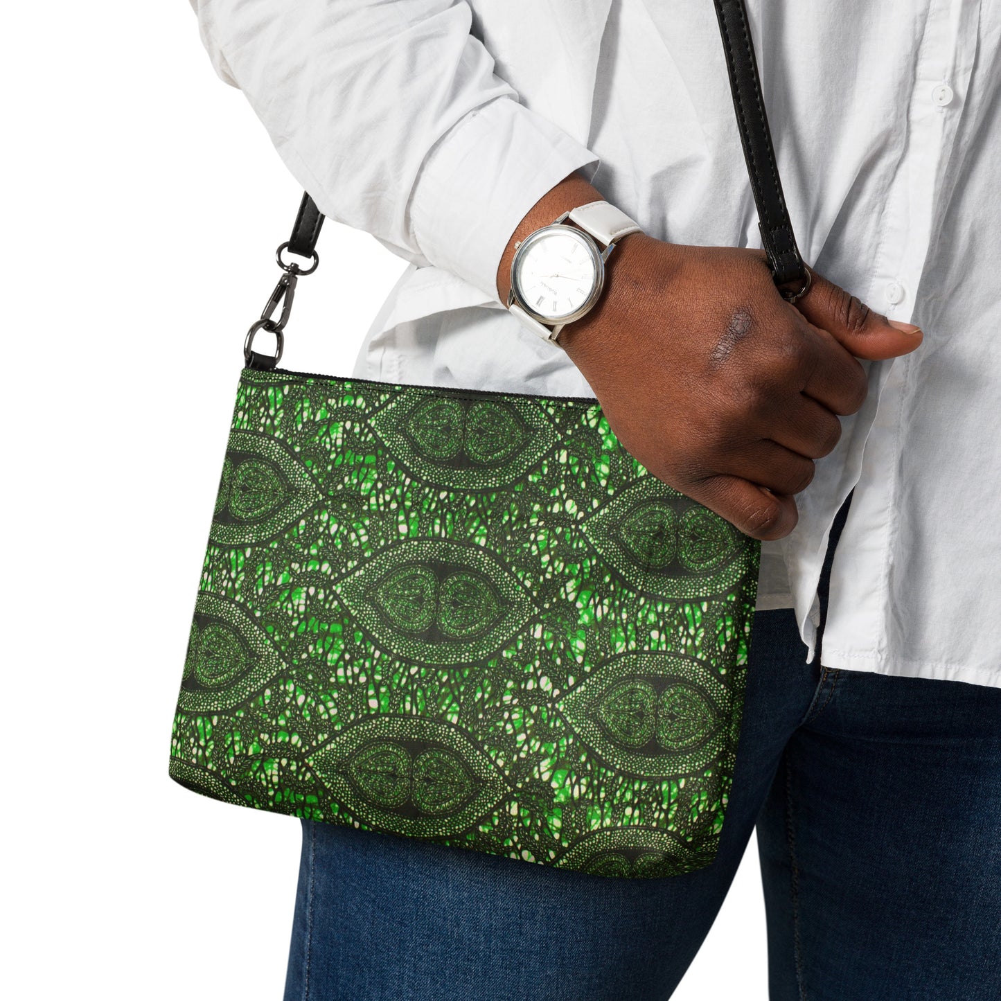 Green Peas Ankara Crossbody Bag