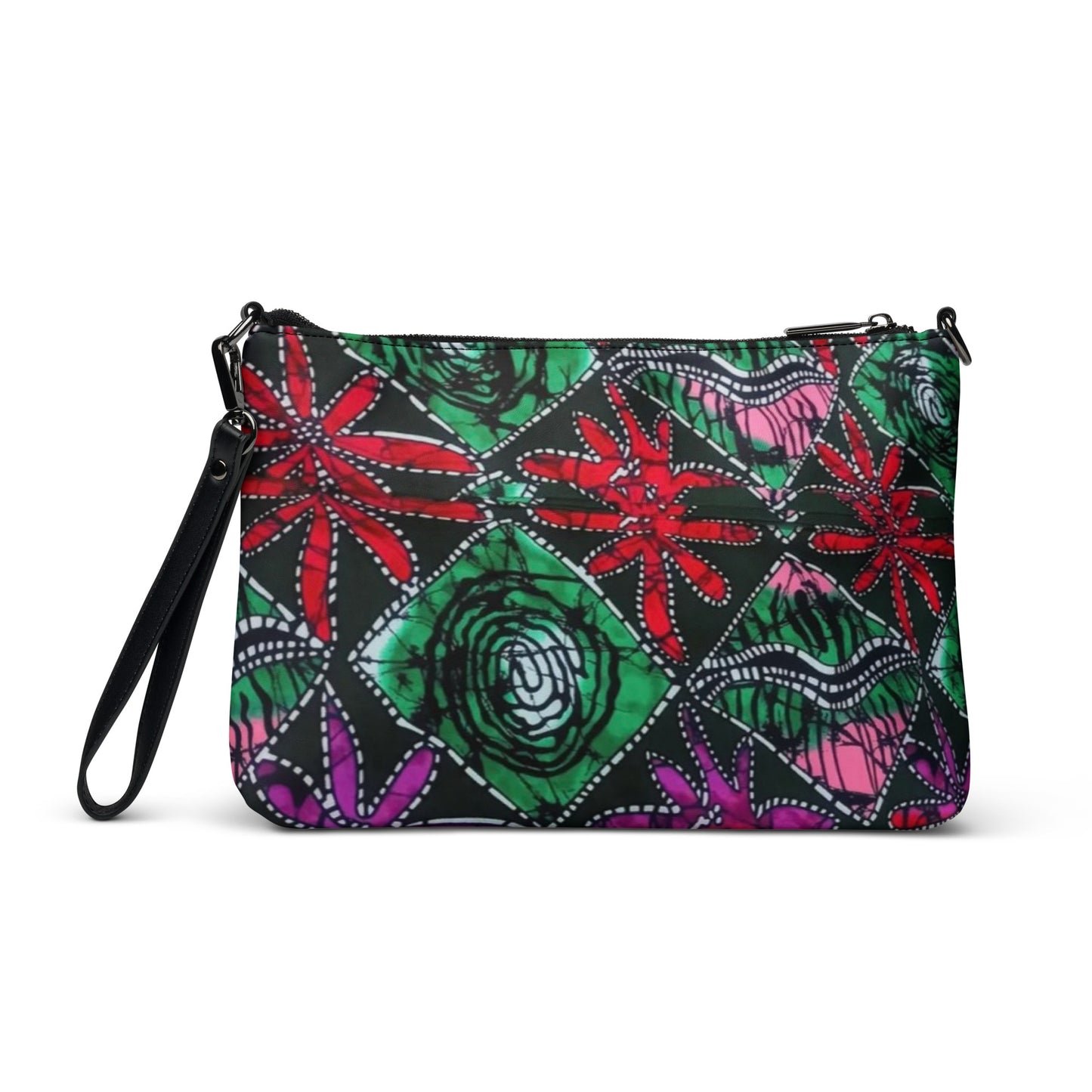 Green Red Purple Ankara Crossbody Bag