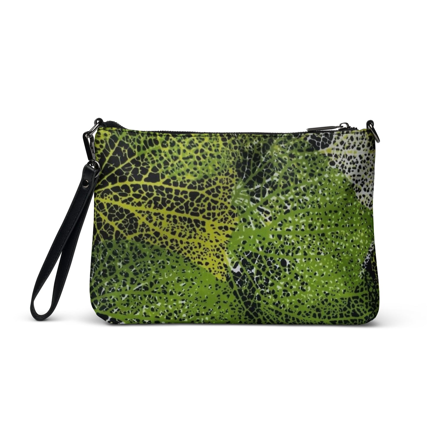 Green Spine Leaves Ankara Crossbody Bag