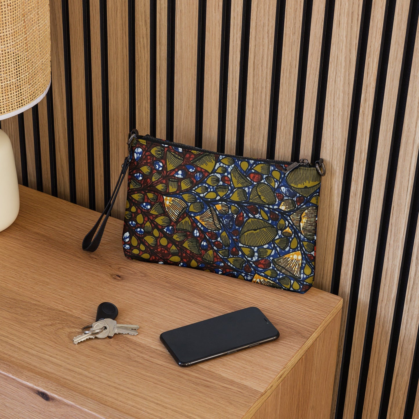 Leafy Abstract Ankara Crossbody Bag