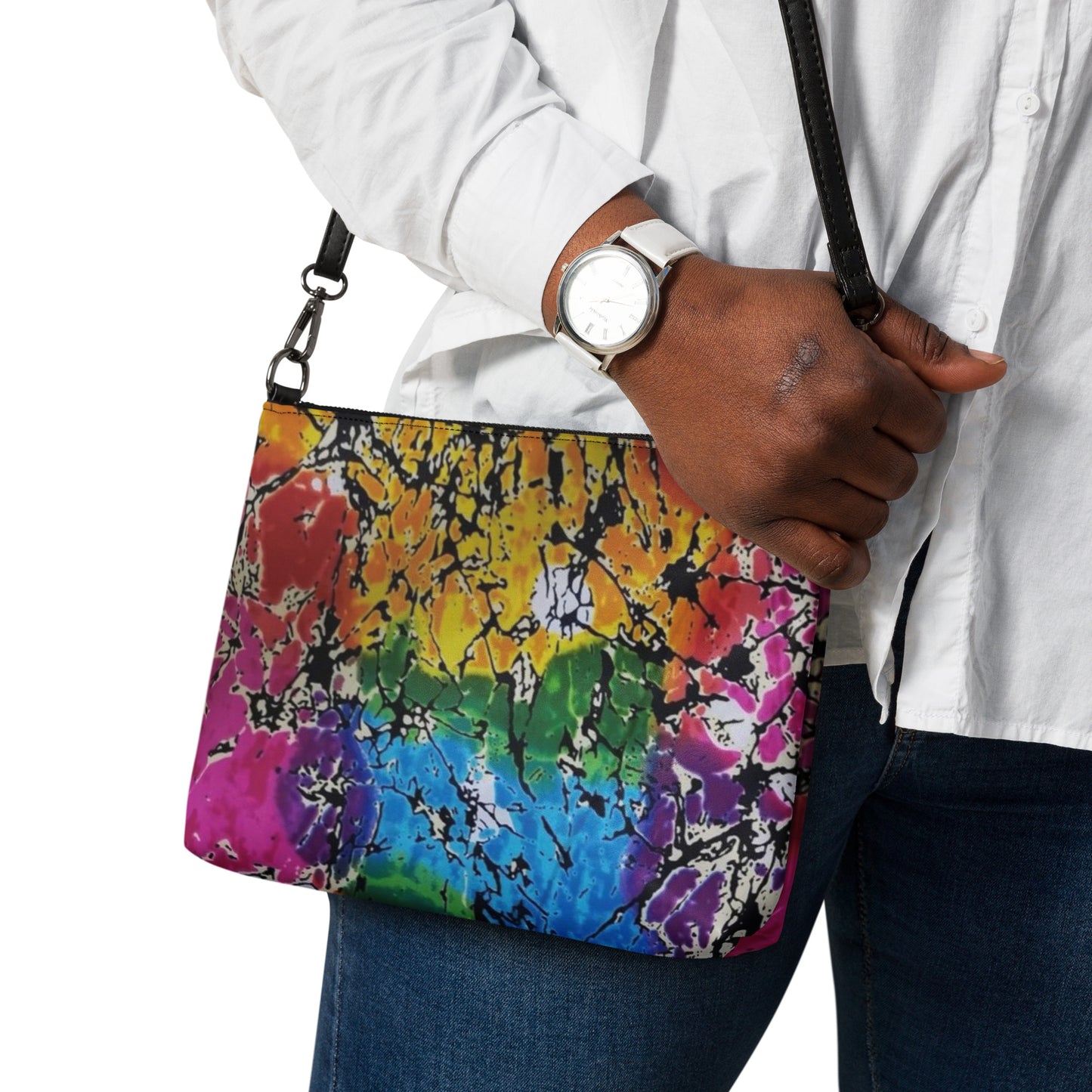 Multicolour Adire Inspired Ankara Crossbody Bag