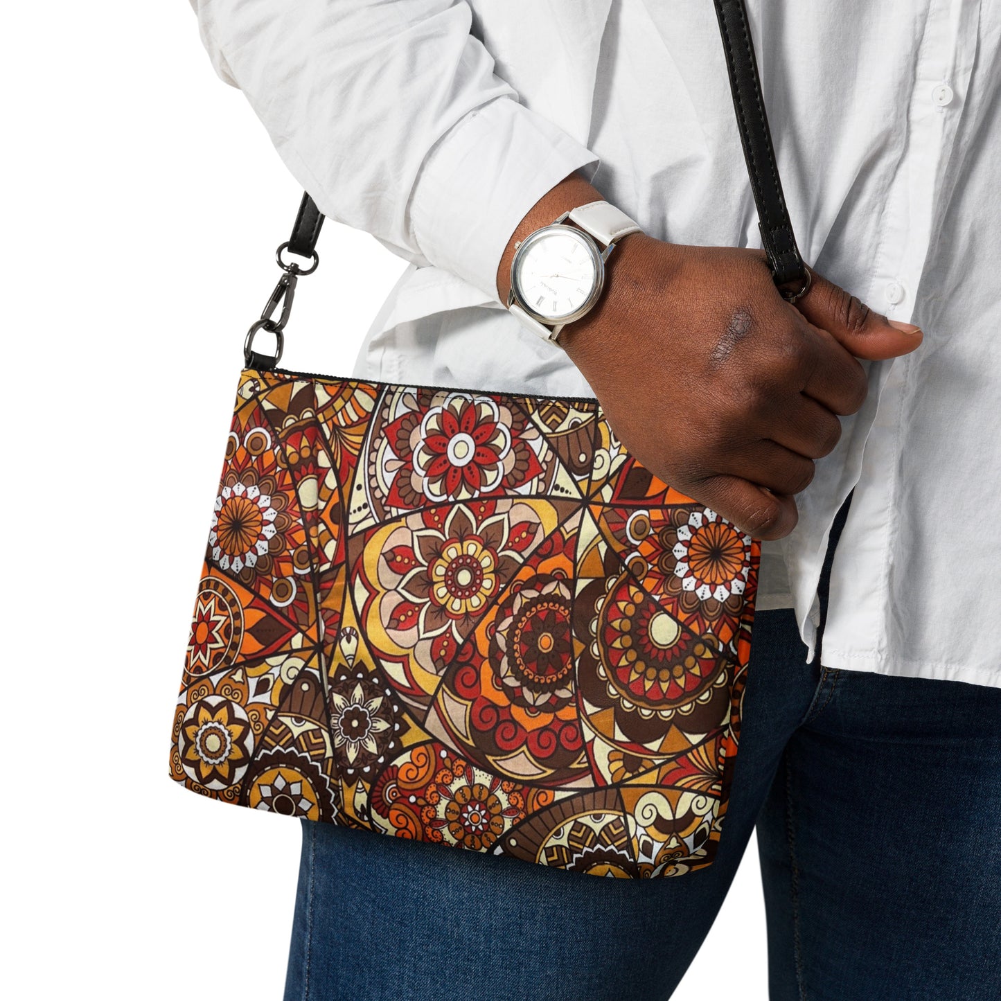 Multicolour Brown Ankara Crossbody Bag