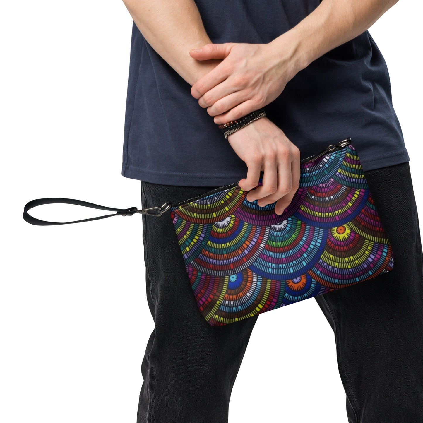 Multicolour Half Circle Ankara Crossbody Bag