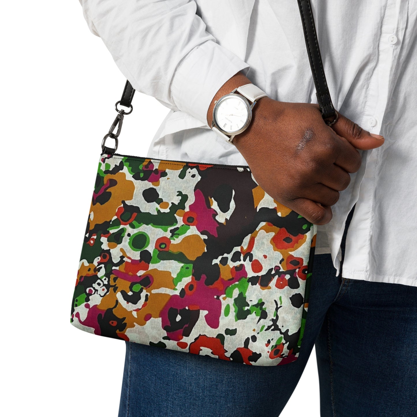 Multicolour Paint Ankara Crossbody Bag