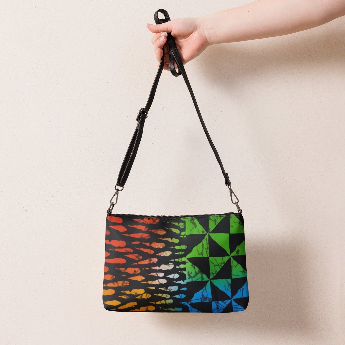 Multicolour Shapes Adire Ankara Crossbody Bag