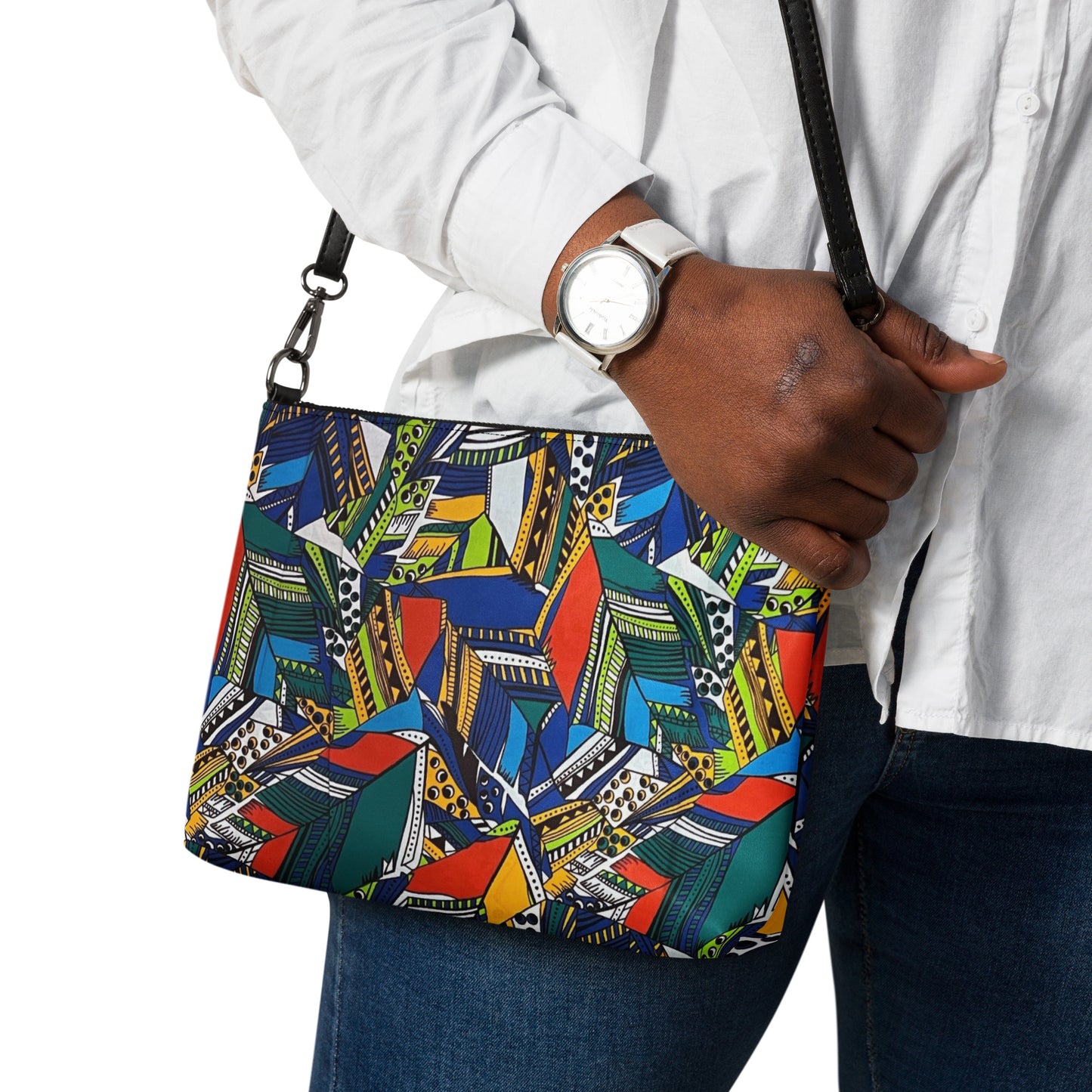 Multicolour Shapes Ankara Crossbody Bag