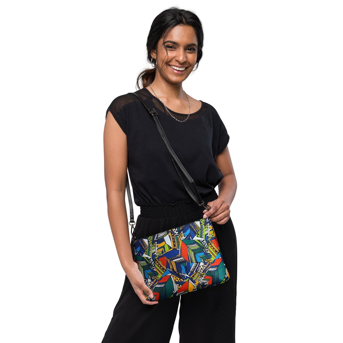 Multicolour Shapes Ankara Crossbody Bag