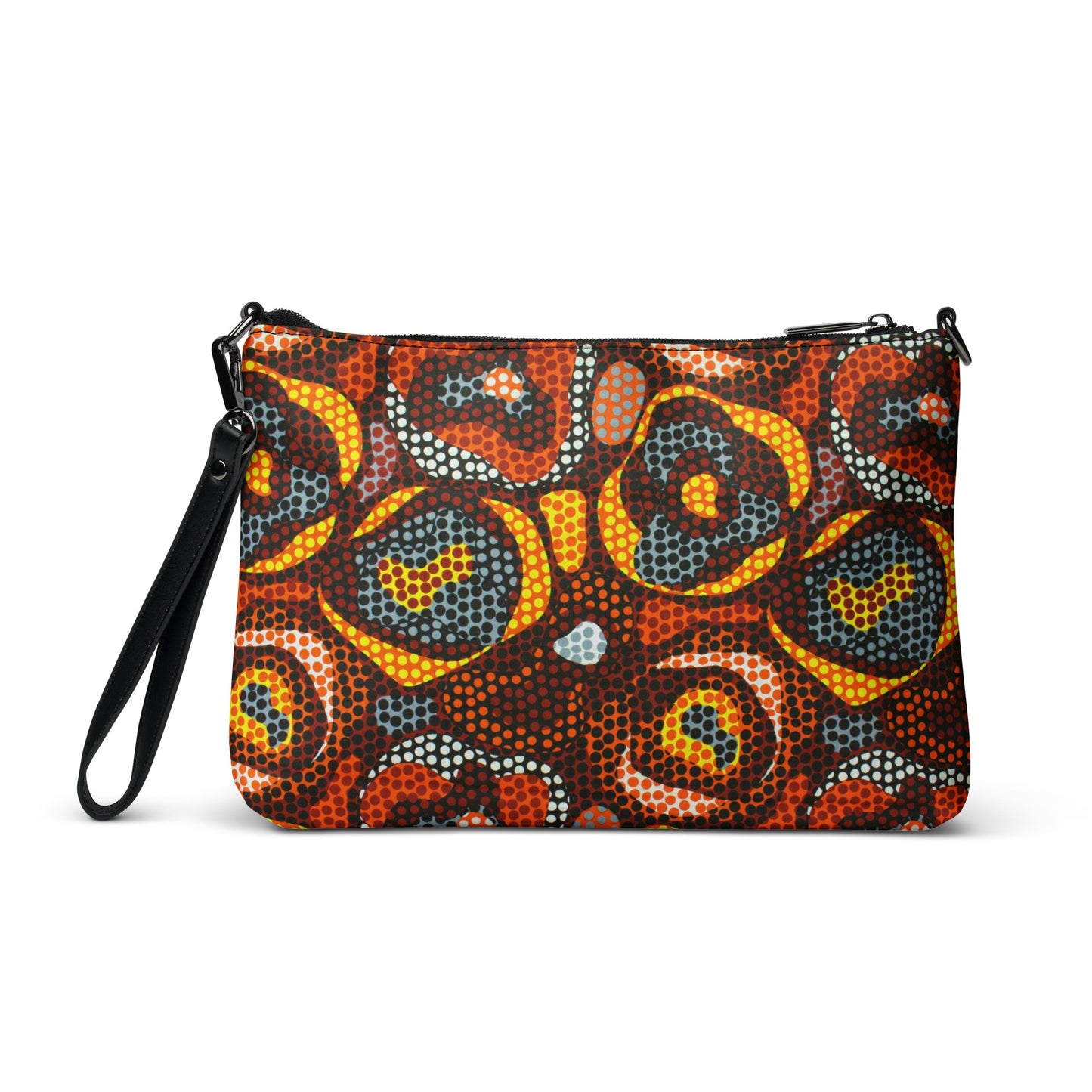 Multicoloured Orange Abstract Ankara Crossbody Bag