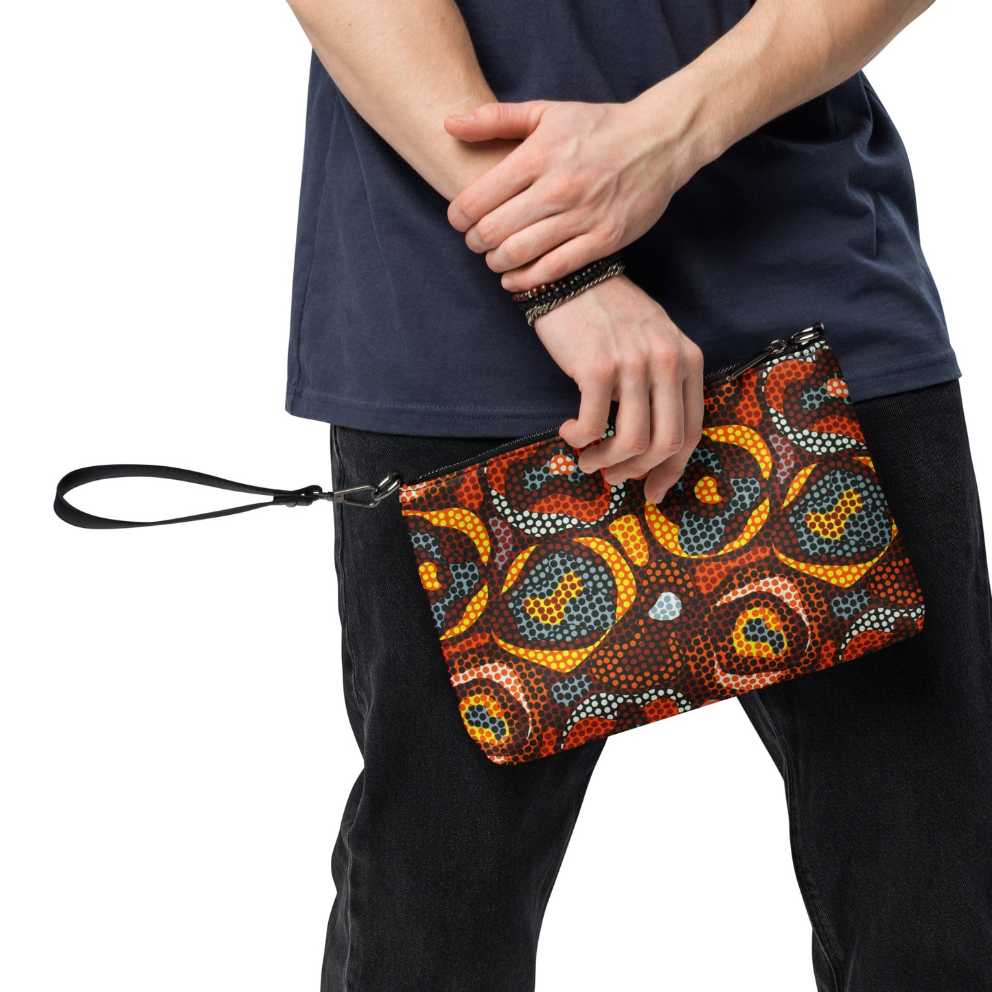 Multicoloured Orange Abstract Ankara Crossbody Bag