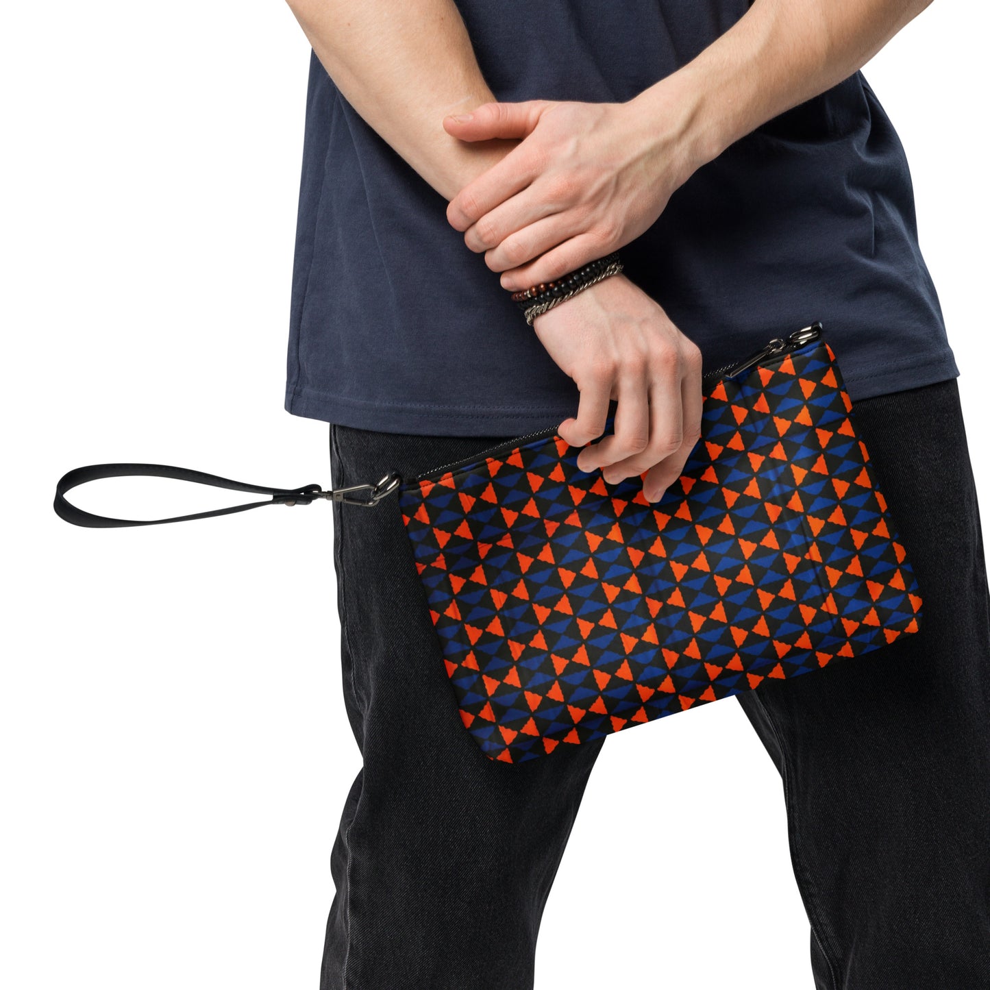 Orange & Blue Triangle Ankara Crossbody Bag