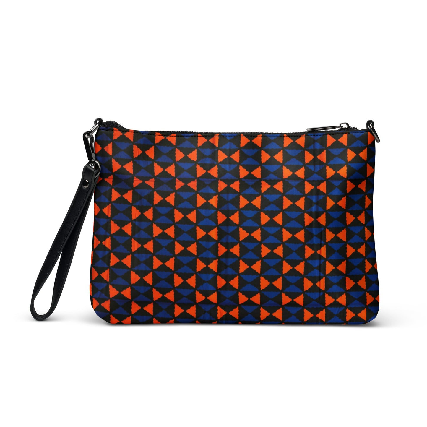 Orange & Blue Triangle Ankara Crossbody Bag