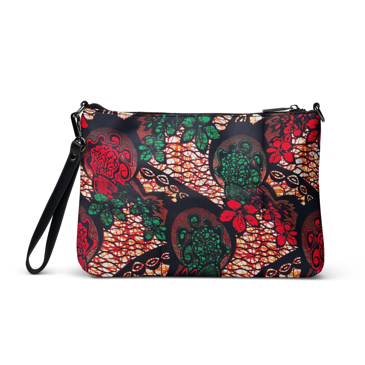 Orange Green Brown Ankara Crossbody Bag