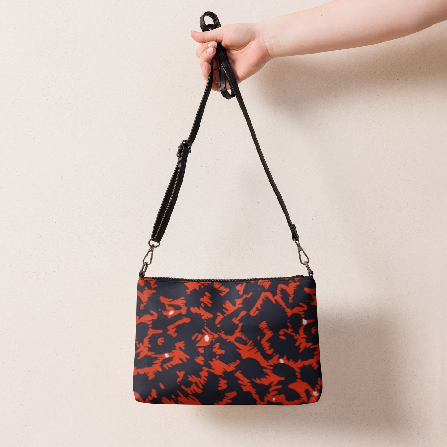 Orange Leopard Ankara Crossbody Bag