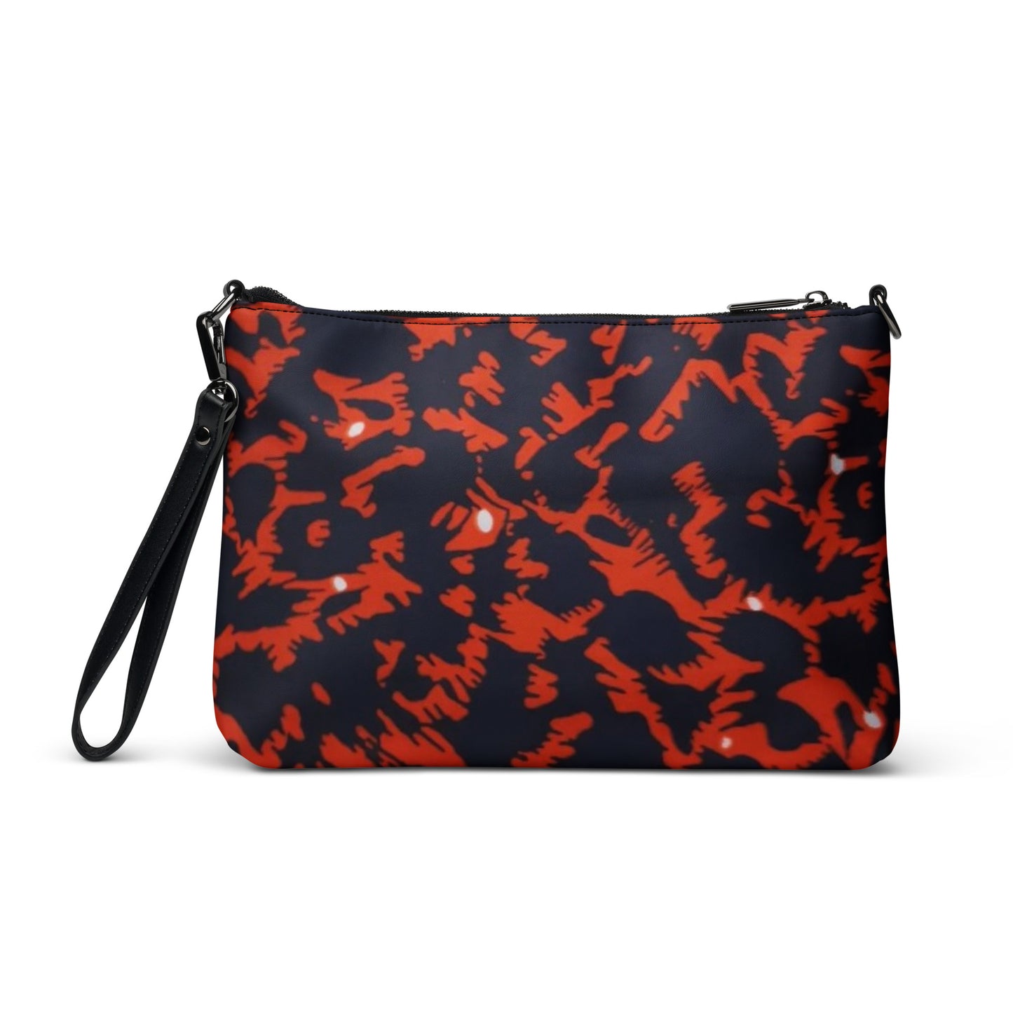 Orange Leopard Ankara Crossbody Bag