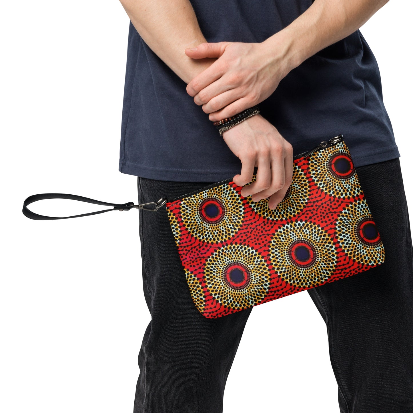 Orange Mandela Ankara Crossbody Bag