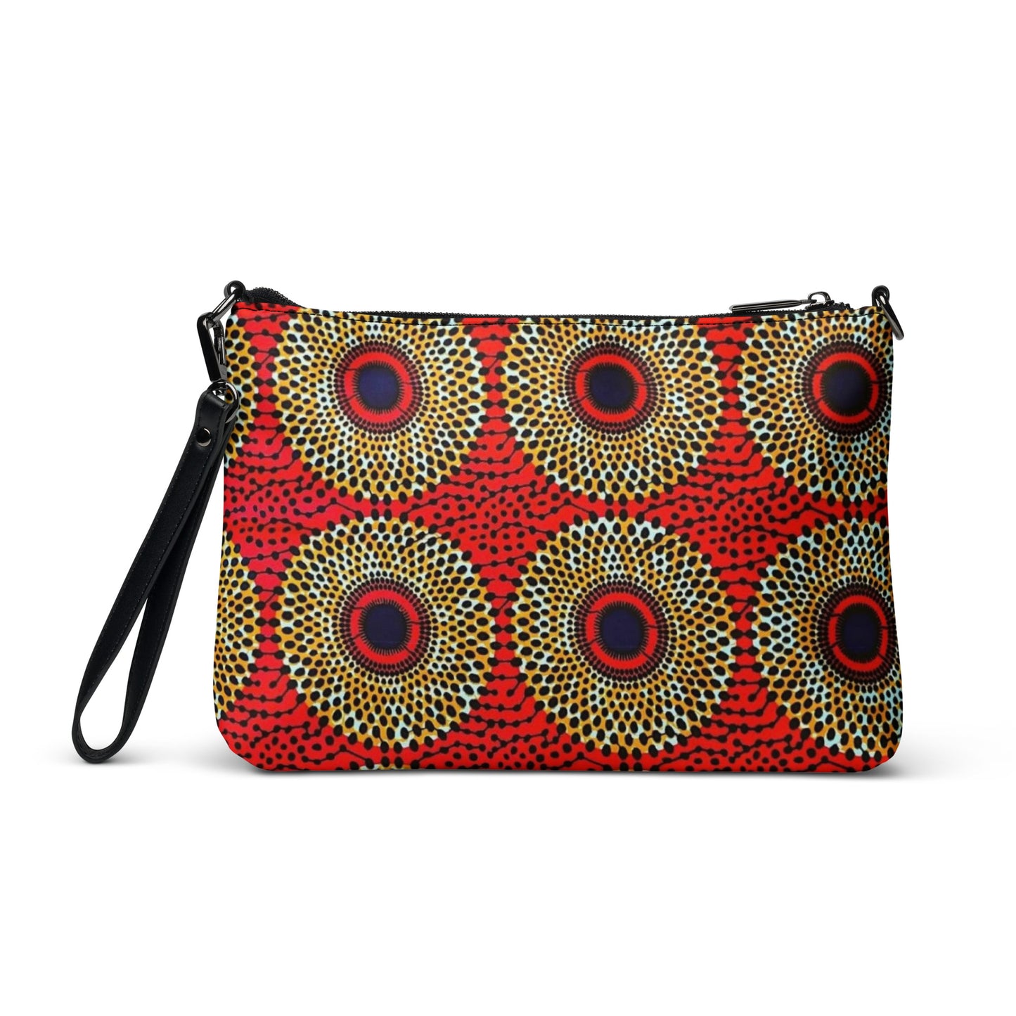 Orange Mandela Ankara Crossbody Bag