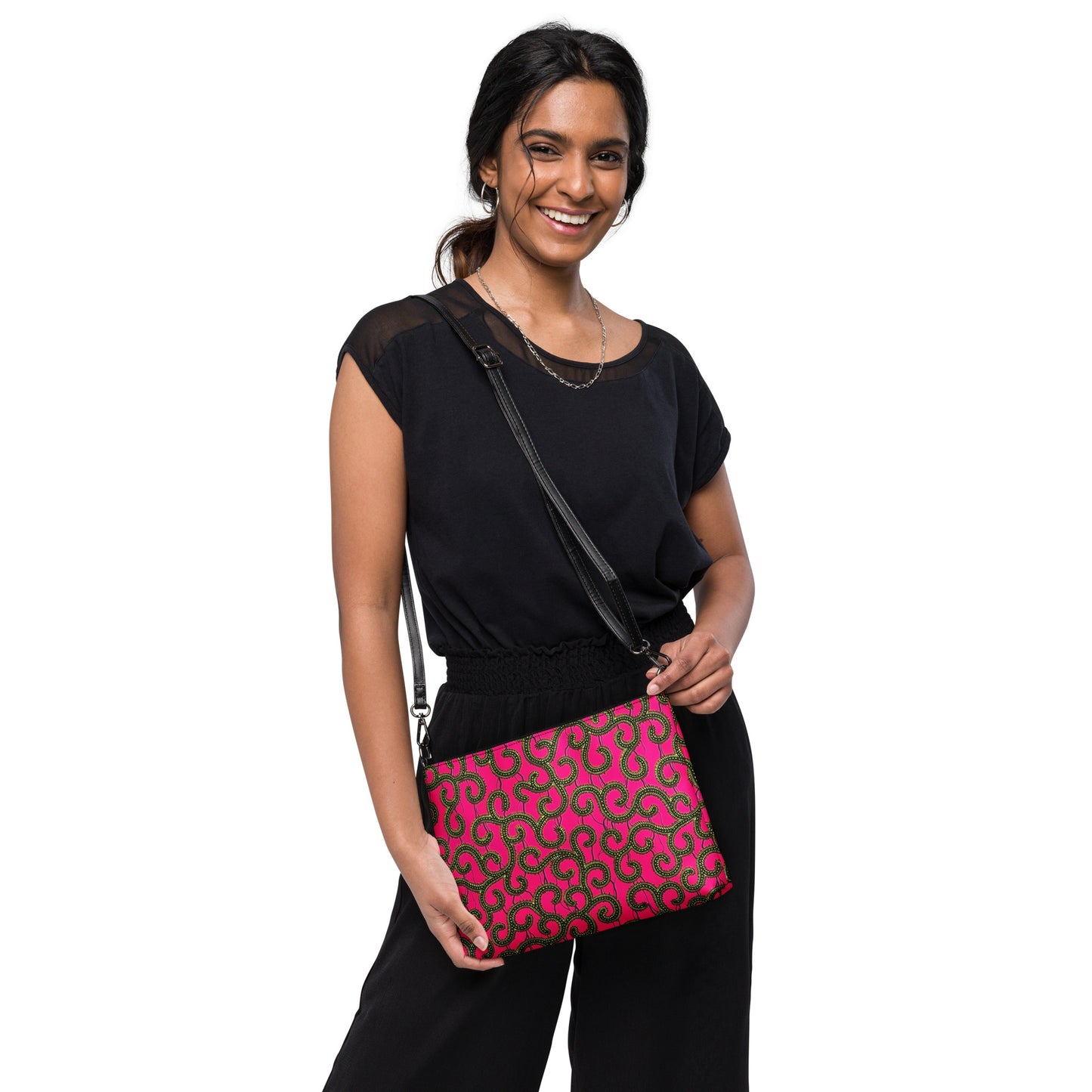 Pink Ankara Crossbody Bag