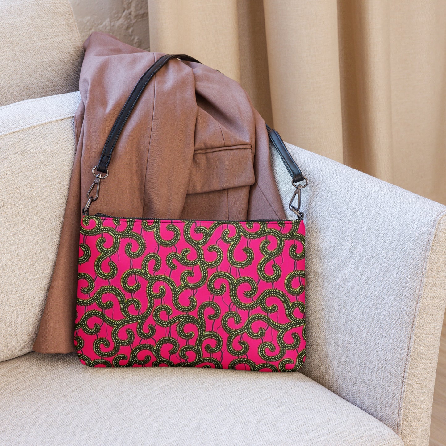 Pink Ankara Crossbody Bag