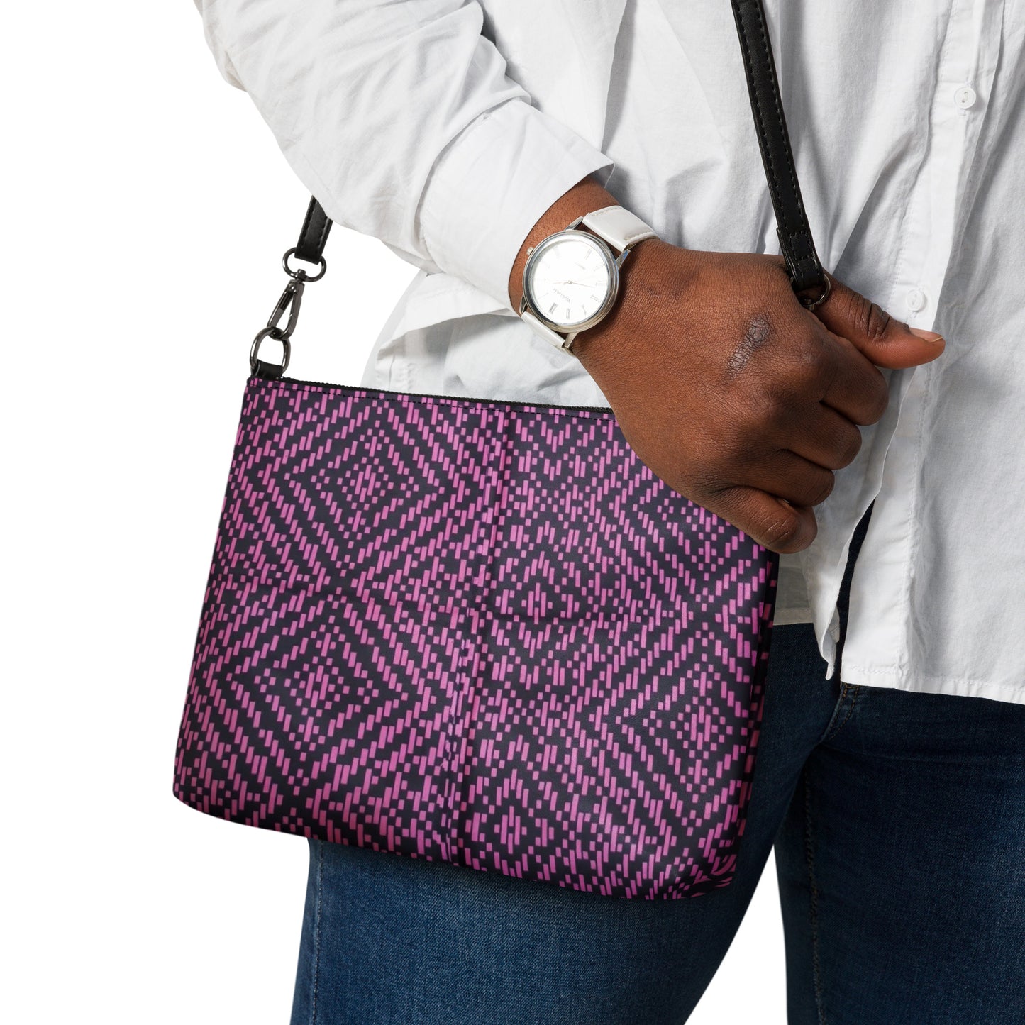 Pink Aztec Ankara Crossbody Bag