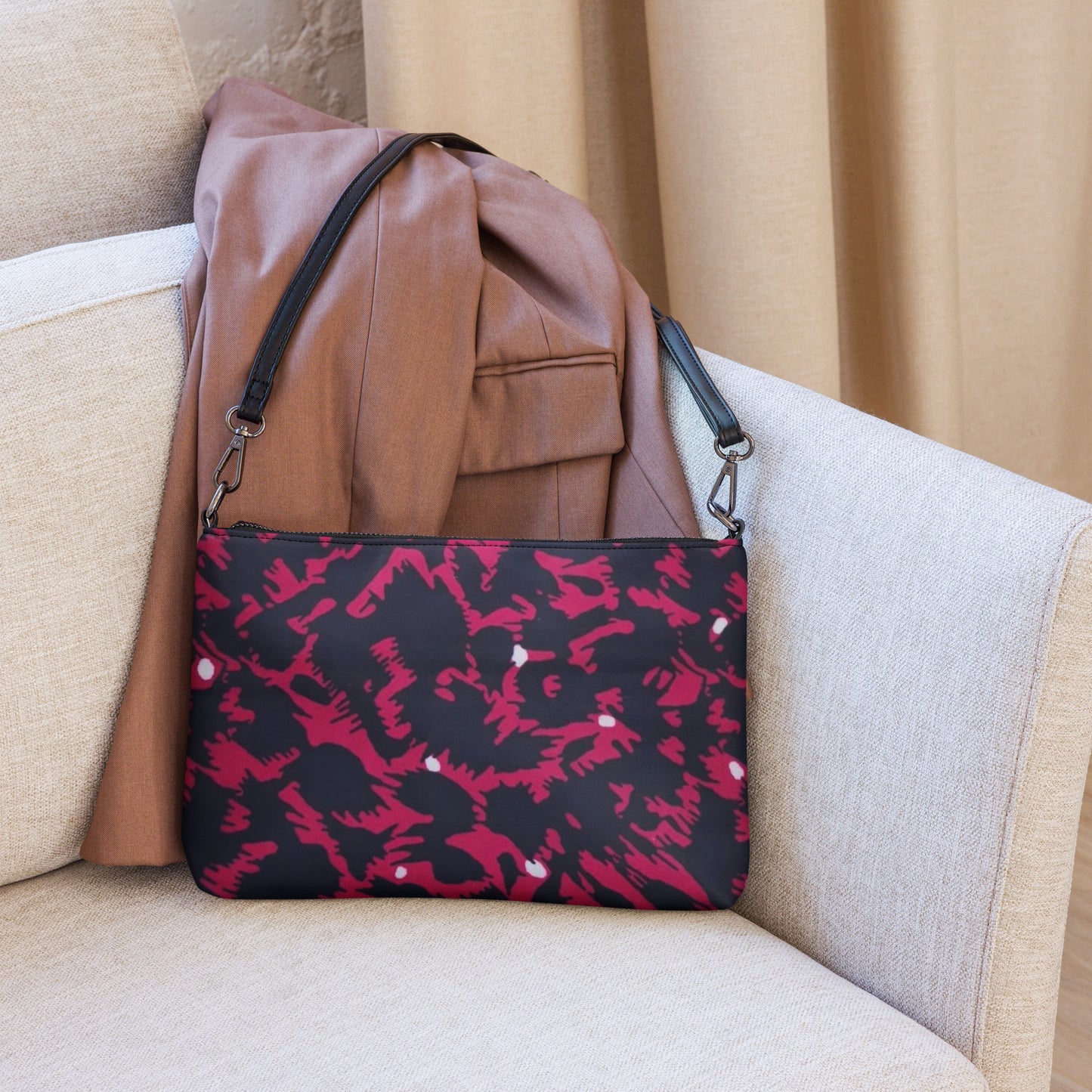 Pink Leopard Ankara Crossbody Bag