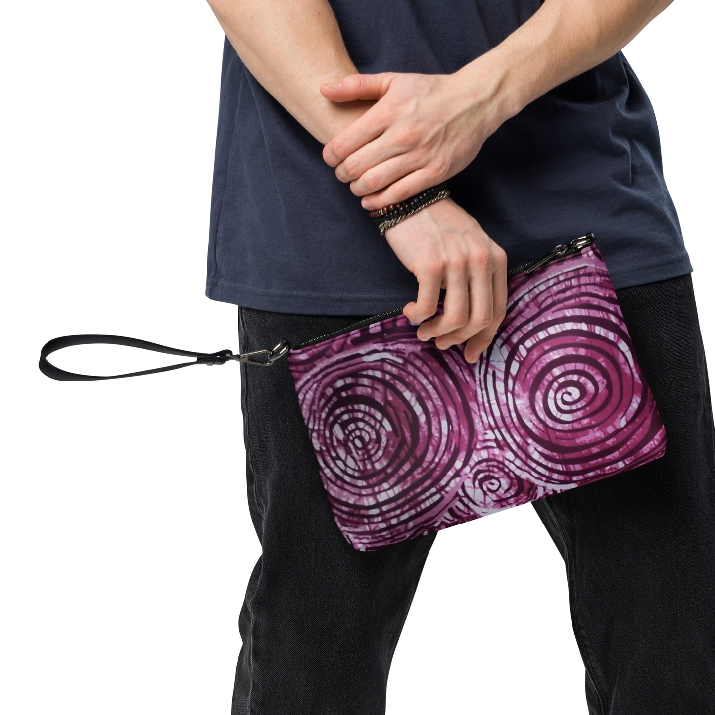 Pink Swirls Adire Crossbody Bag