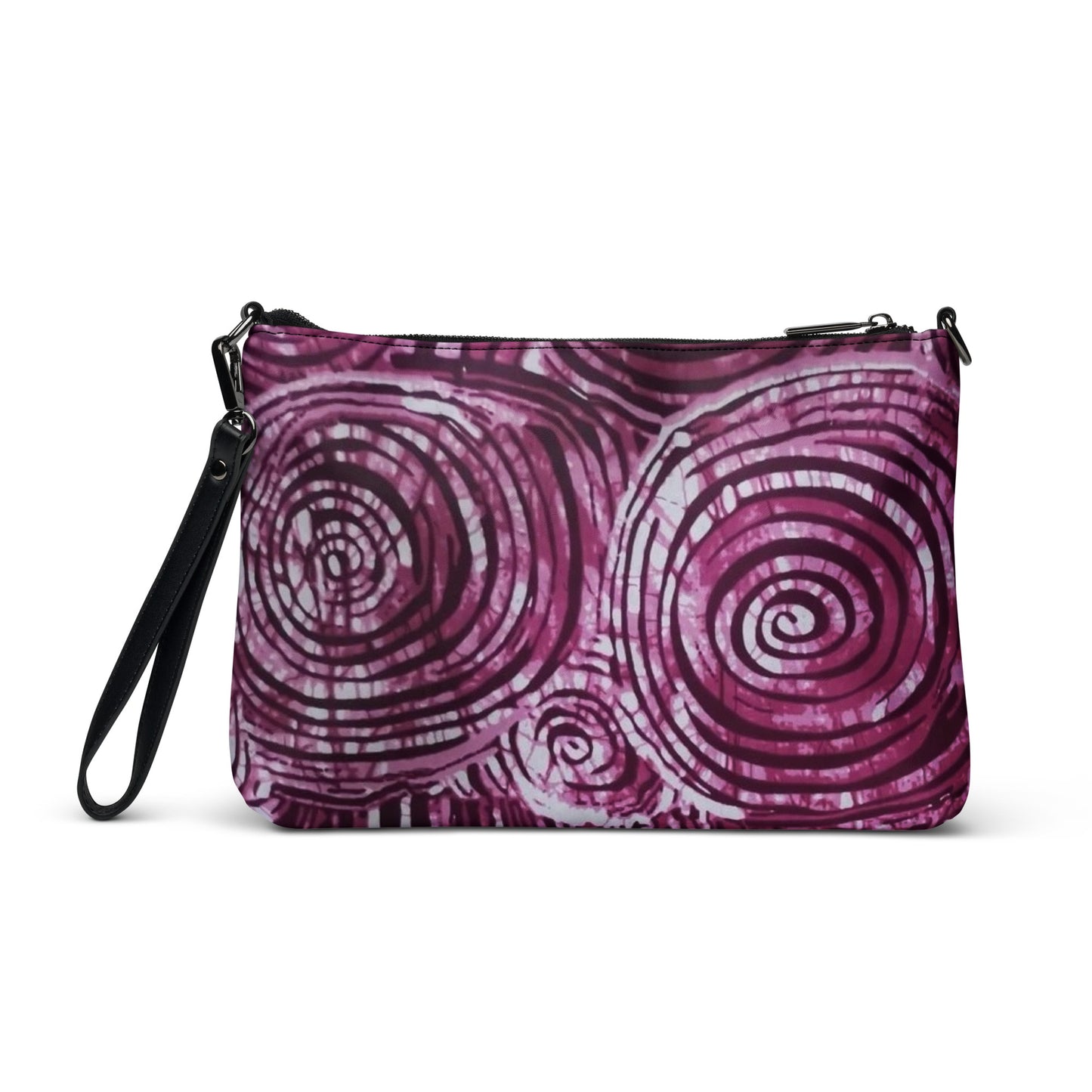 Pink Swirls Adire Crossbody Bag