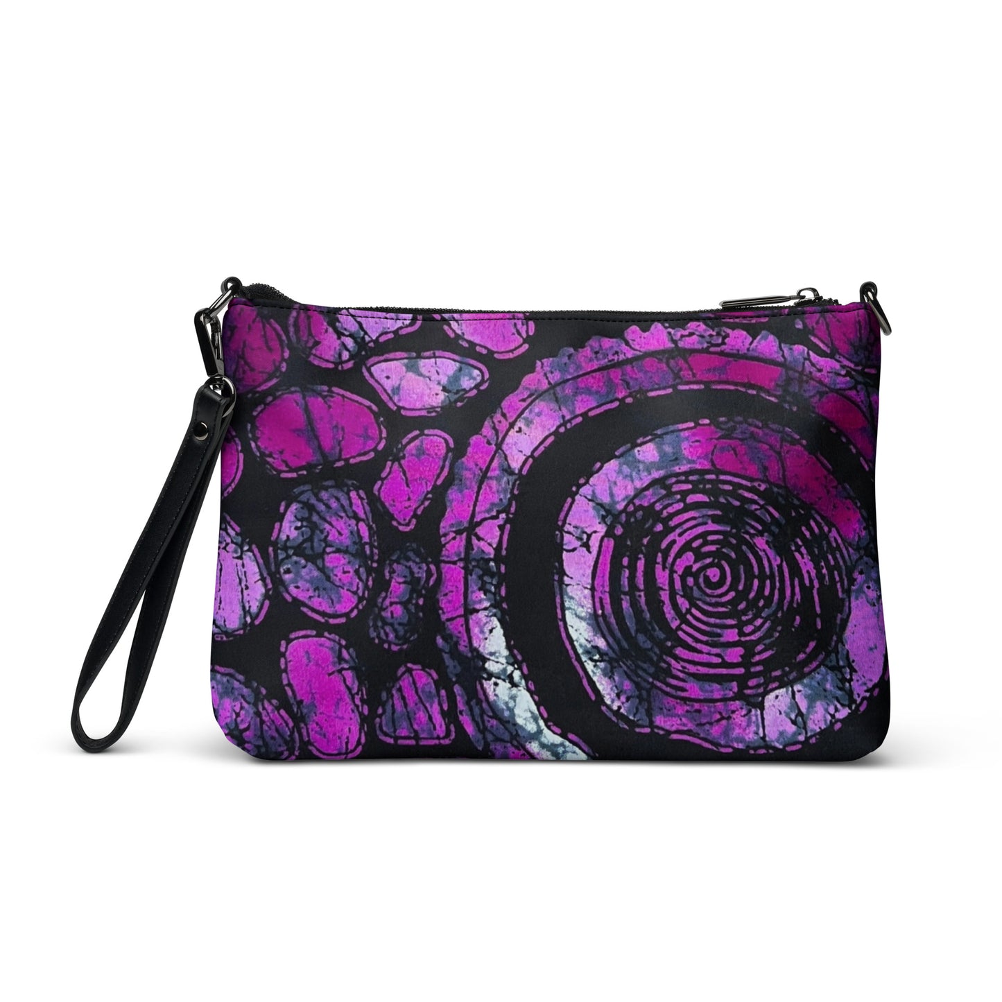 Purple Black Ankara Crossbody Bag