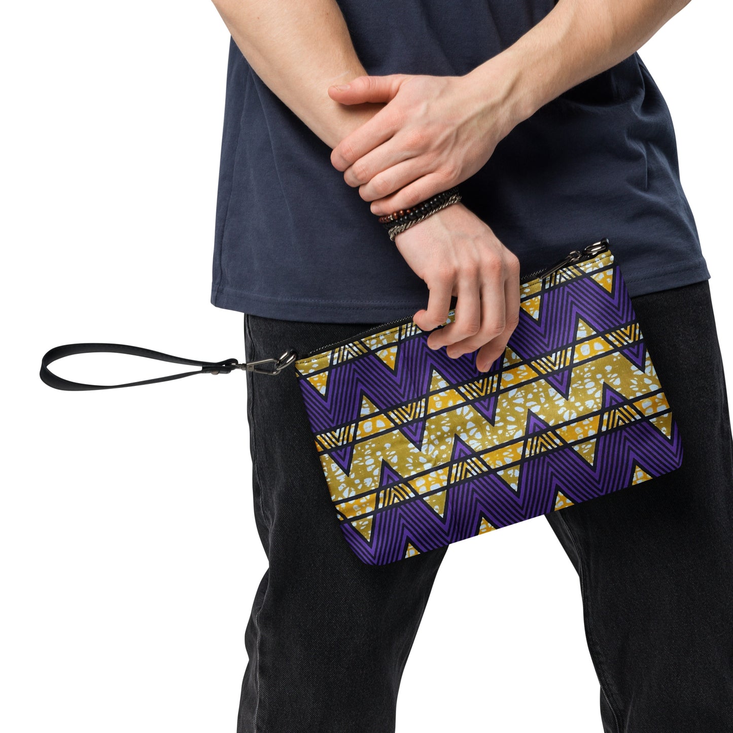 Purple & Yellow Kente Ankara Crossbody Bag