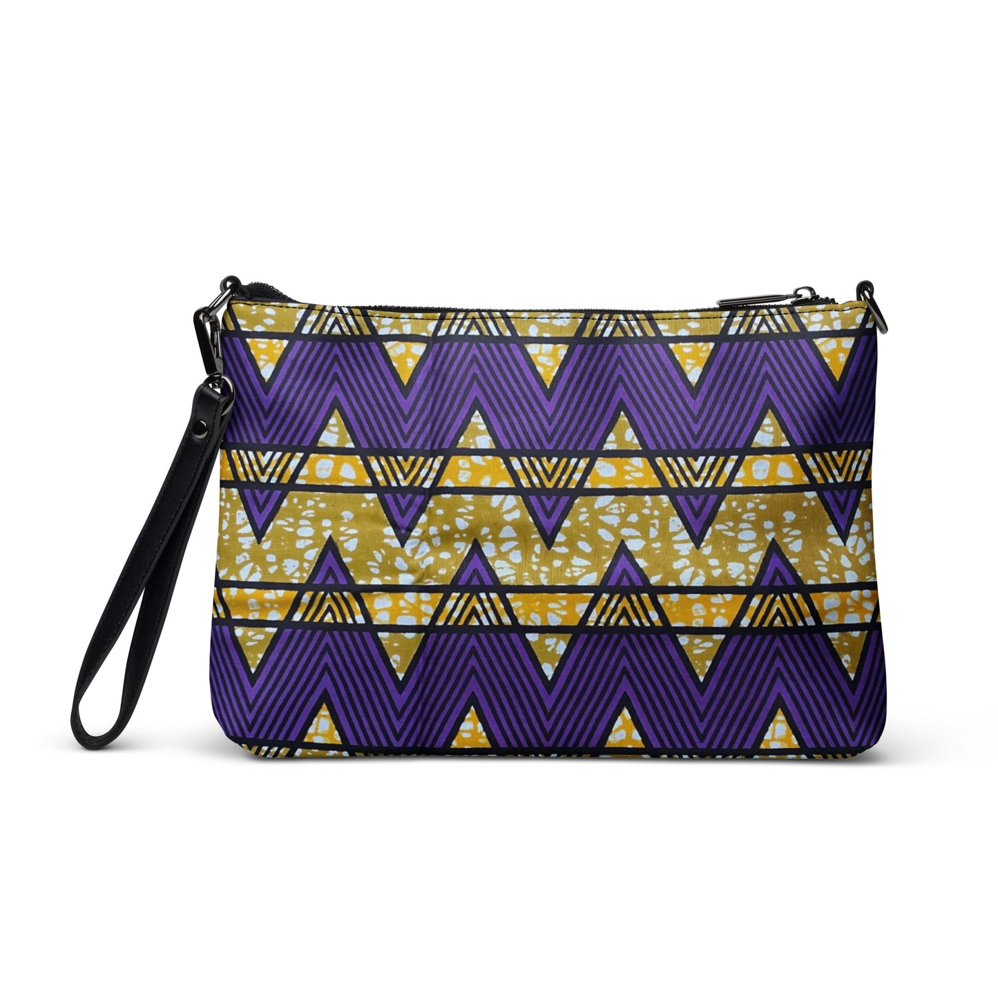 Purple & Yellow Kente Ankara Crossbody Bag