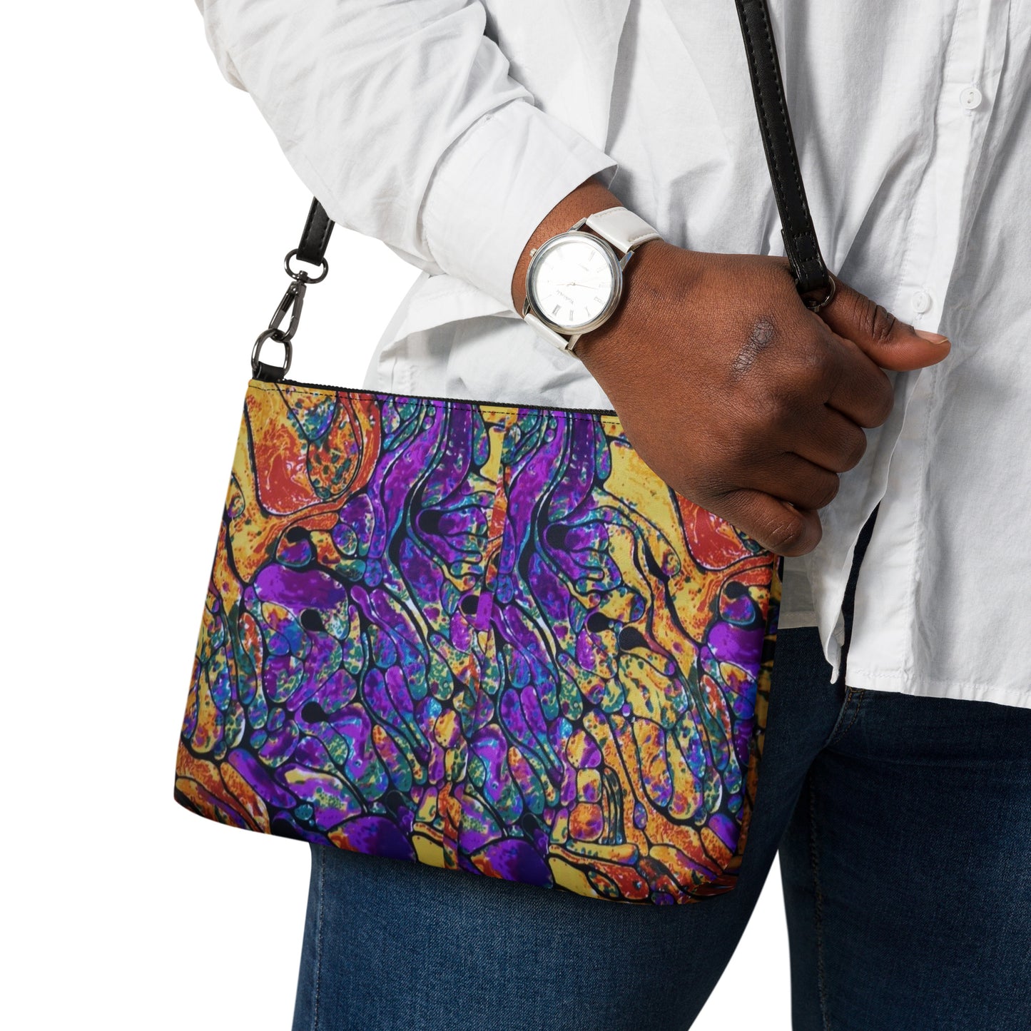 Purple Abstract Ankara Crossbody Bag