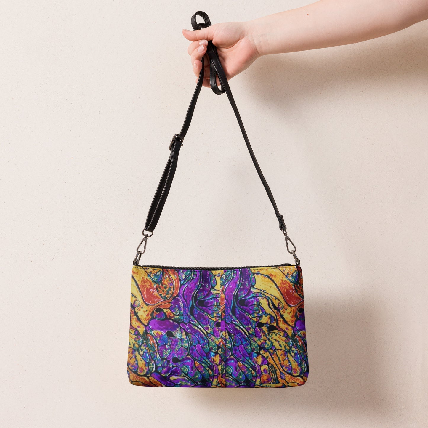 Purple Abstract Ankara Crossbody Bag