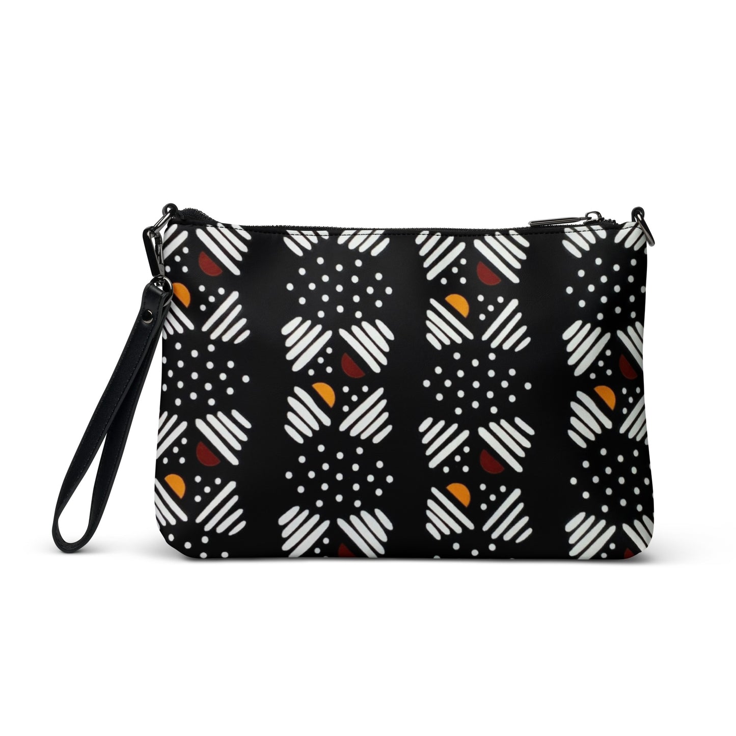 Red Yellow Black & White Bogolan Ankara Crossbody Bag