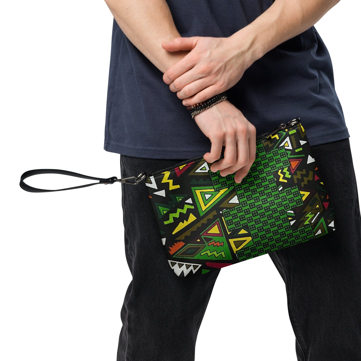 Vibrant Multicolour Green Black Yellow Red Ethnic Ankara Crossbody Bag