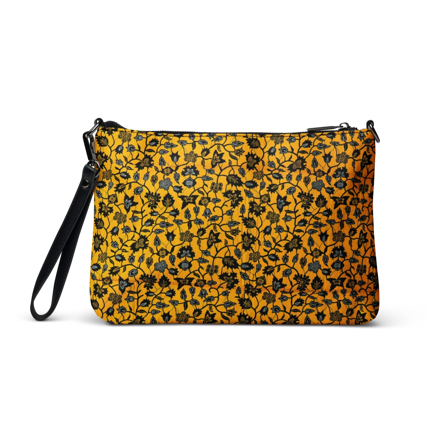 Yellow & Leaves Ankara Crossbody Bag