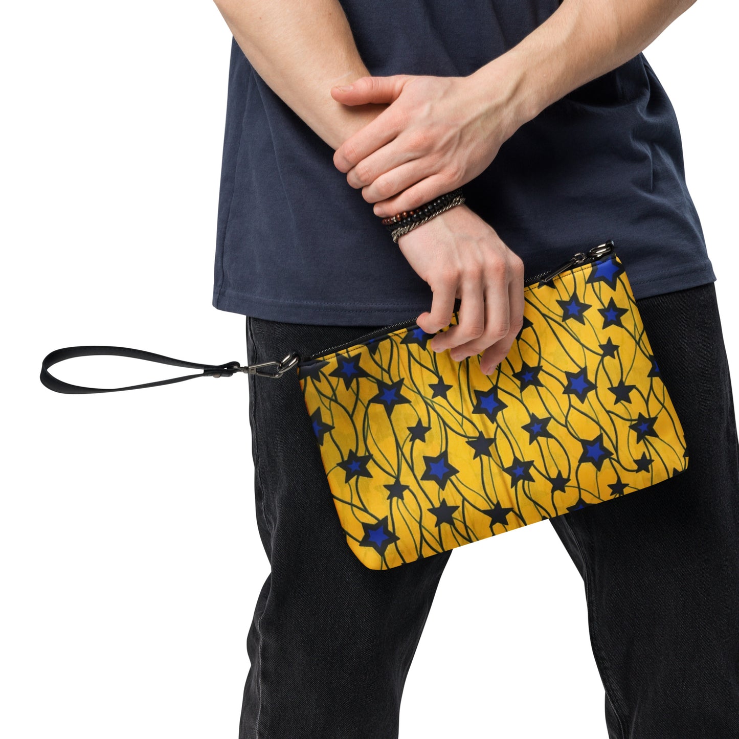 Yellow Blue Star Ankara Crossbody Bag