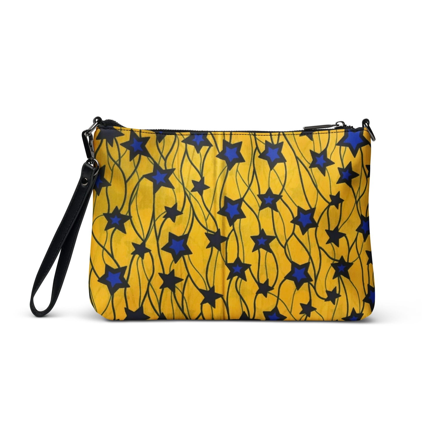 Yellow Blue Star Ankara Crossbody Bag